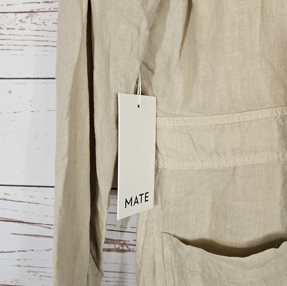 Mate The Label | Organic Linen Natural Buttoned Jumpsuit NWT - Picture 8 of 9